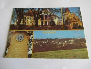 Klecany - zámek, kostel, pomník V. B. Třebízského, celkový pohled