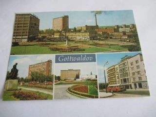 Gottwaldov - Rudé náměstí, náměstí Práce, Interhotel, Centrum města