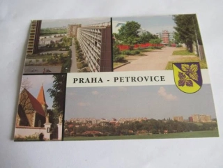 Praha - Petrovice - Sídliště Dobrá Voda, ubytovna, kostel sv. Jakuba, celkový pohled