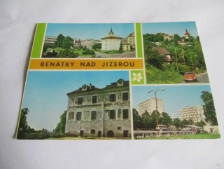 Benátky nad Jizerou - Husovo náměstí, pohled na zámek, nádvoří zámku, sídliště