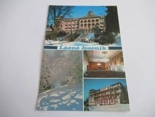 Lázně Jeseník - Priessnitzovo sanatorium, zimní nálada, kongresový sál, sanatorium Bezruč