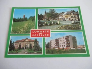 Lomnice nad Popelkou - rozhledna na Táboře, Husovo náměstí, Základní škola, Nový výstavba