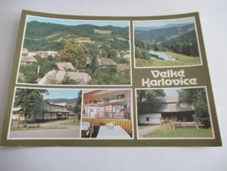 Velké Karlovice - celkový pohled, pohled ze Soláně, restaurace U muzea..