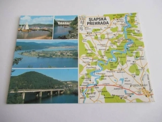 Slapská přehrada - jezero, přehradní hráz, rekreační středisko Živohošť, letovisko Cholín