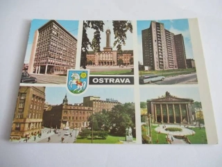 Ostrava - budova ředitelství VŽKG, nová radnice, věžový dům, náměstí Vítězného února, divadlo Zdeňka Nejedlého