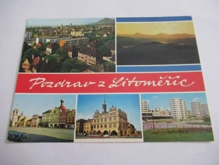 Litoměřice - celkový pohled, České středohoří, náměstí Míru, radnice, nová výstavba
