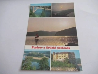 Orlická přehrada - most Kl. Gottwalda, východ slunce, podvečer na Orlické přehradě, hrad Zvíkov, zámek Orlík