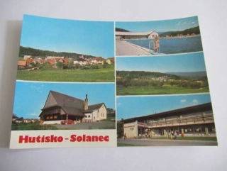 Hutisko - Solanec - střed obce, hospoda Na fojství, koupaliště, celkový pohled, restaurace Kyčera