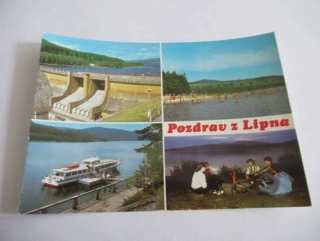 Lipno - přehradní hráz, pláž v Horní Plané, Lipno, večer u táboráku