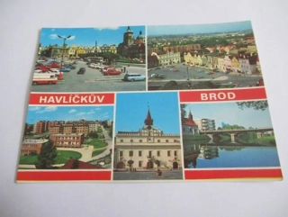 Havlíčkův Brod - náměstí Čs. armády, sídliště, budova býv. radnice, Most přes Sázavu