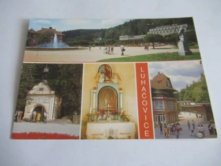 Luhačovice - náměstí, kaple sv. Alžběty, kolonáda a Jurkovičův dům