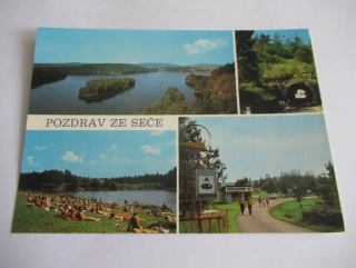 Seč - přehradní jezero, tunel u přehradní zdi, pláž, autokempink