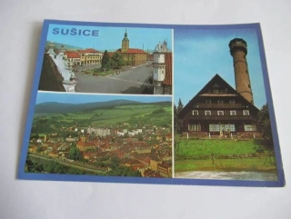 Sušice - náměstí Klementa Gottwalda, Svatobor, celkový pohled