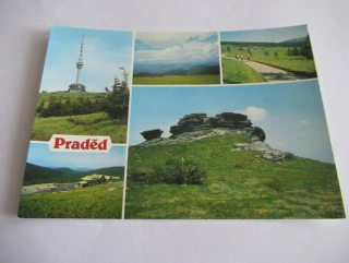 Jeseníky - Praděd, vrchol Pradědu, pohled z Pradědu, chata Švýcárna, chata Ovčárna, Petrovy kameny