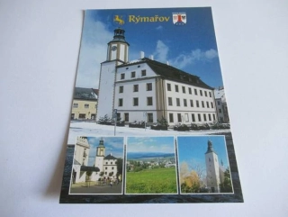 Rýmařov - barokní radnice, náměstí, celkový pohled, gotický kostel sv. Michala