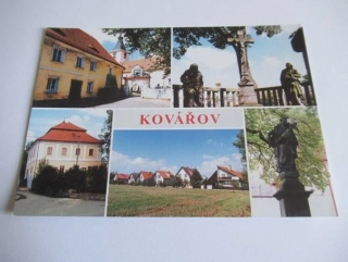 Kovářov - Kostel všech svatých, sousočí Kalvárie, fara, nová výstavba, socha sv. Jana Nepomuckého