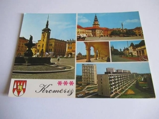 Kroměříž - Velké náměstí s radnicí, Velké náměstí se zámkem, Květná zahrada, Mlýnská brána, Nové sídliště Bělidla